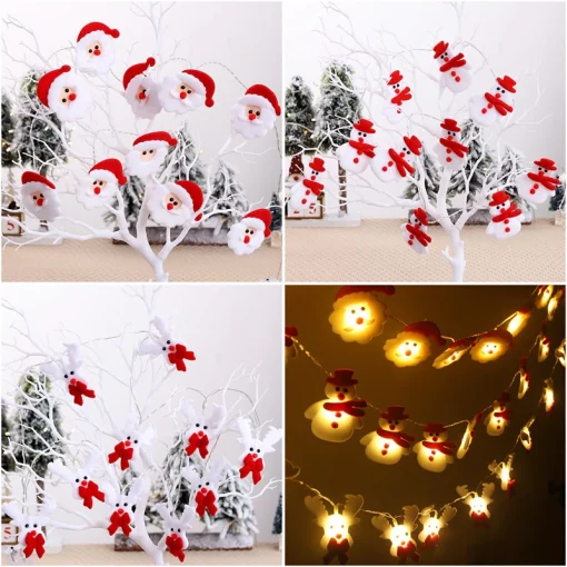 Snowman Christmas Tree LED Garland String Light merry Christmas decorations for home 2021