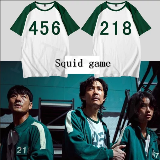 Squid Game Clothes T shirt Mens And Womens Jacket Sportswear Suit Squid Game Costume Mesh cloth movement 3