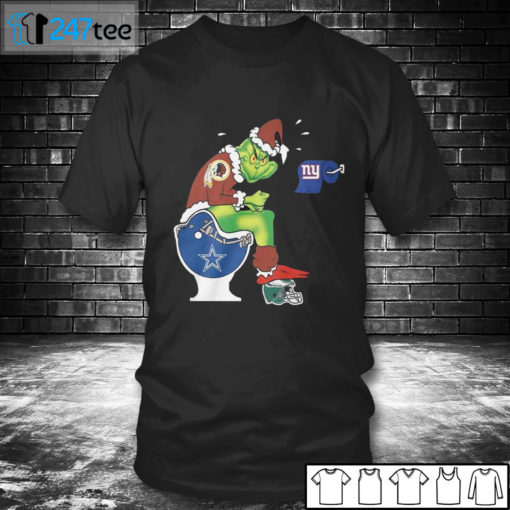 T shirt The Grinch Washington Football Team Shit On Toilet Dallas Cowboys Christmas Sweatshirt T shirt