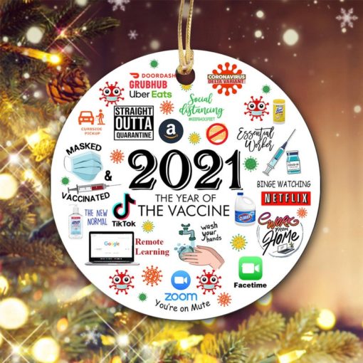 The Year We Get Vaccinated 2021 Christmas Ornament 1