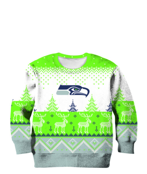 Seattle Seahawks Big Logo 2021 Knit Ugly Pullover Christmas Sweater