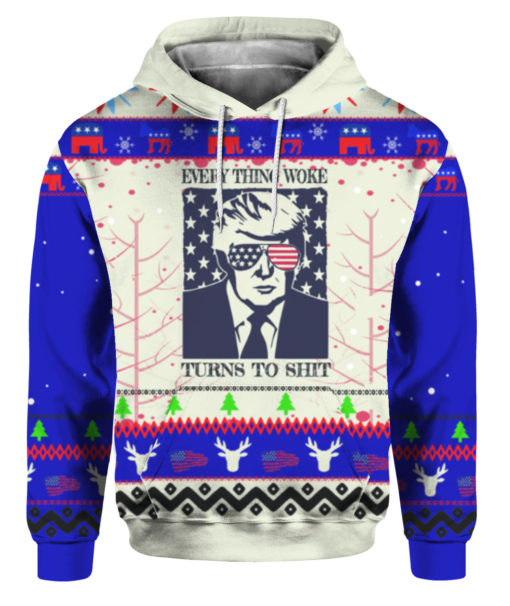 Everything Woke Turns To Shit Trump Ugly Christmas Sweater