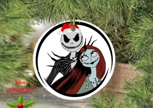 jack and sally christmas ornament