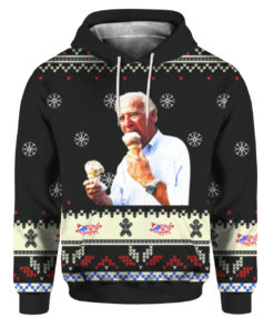 Joe Biden Eating Ice Cream Ugly Christmas Sweater