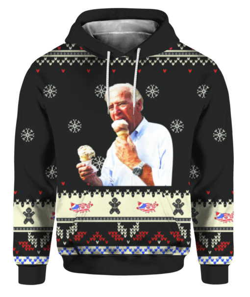 Joe Biden Eating Ice Cream Ugly Christmas Sweater