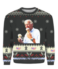 Joe Biden Eating Ice Cream Ugly Christmas Sweater