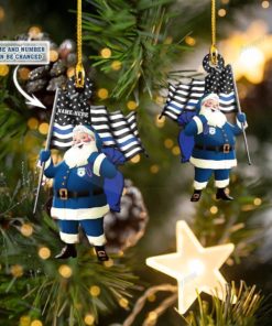 Name Customization Police Christmas Ornament police Santa ornament 2