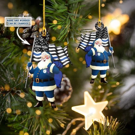 Name Customization Police Christmas Ornament police Santa ornament 2