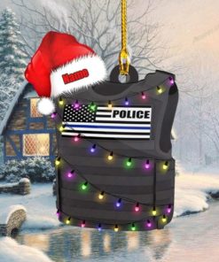 Name Customization Police Christmas Ornament police Santa ornament 4