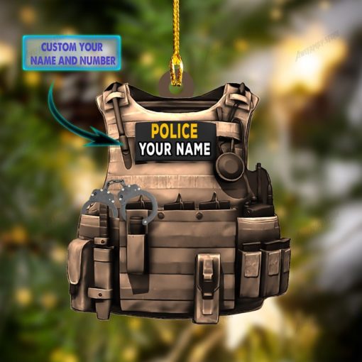 Name Customization Police Christmas Ornament police Santa ornament 6