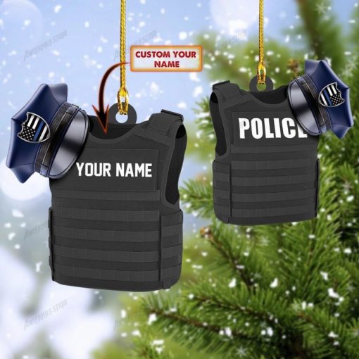 Name Customization Police Christmas Ornament police Santa ornament 7