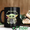 Baby Yoda Hug Metallica Mug