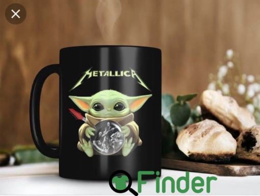 Baby Yoda Hug Metallica Mug