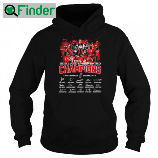 CINCINNATI BEARCATS 2021 ACC UNDEFEATED CHAMPIONS SIGNATURES THANK HOODIE