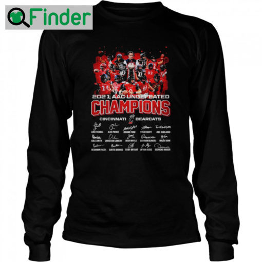 CINCINNATI BEARCATS 2021 ACC UNDEFEATED CHAMPIONS SIGNATURES THANK LONG SLEEVE