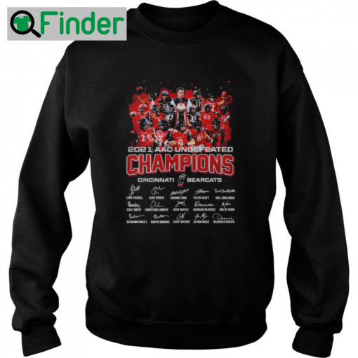 CINCINNATI BEARCATS 2021 ACC UNDEFEATED CHAMPIONS SIGNATURES THANK SWEATSHIRT