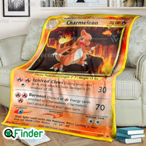 Charmeleon Pokemon Trading Card Fleece Blanket