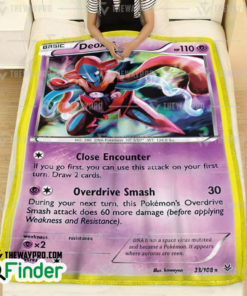 Deoxys Pokemon Trading Card Fleece Blanket 1