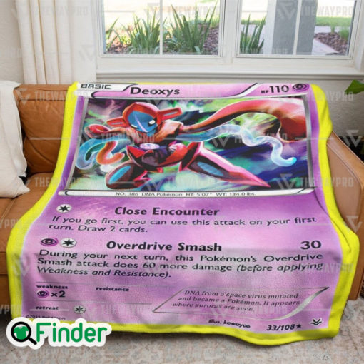 Deoxys Pokemon Trading Card Fleece Blanket 2