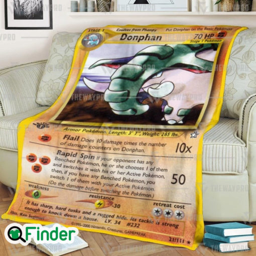 Donphan Neo Genesis Pokemon Trading Card Fleece Blanket