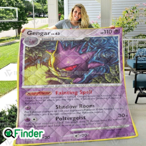 Gengar Pokemon Trading Card Quilt Blanket 1