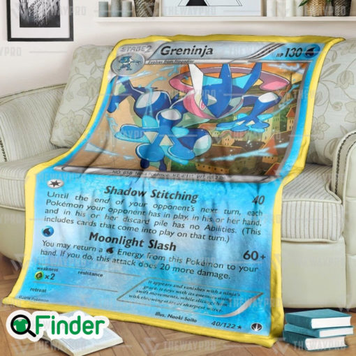 Greninja Pokemon Trading Card Fleece Blanket