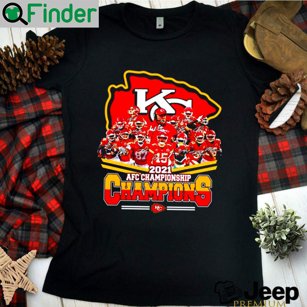 Kansas City Chiefs 2021 AFC championship Champions signatures shirt - Q ...