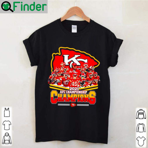 Kansas City Chiefs 2021 AFC championship Champions signatures shirt 1