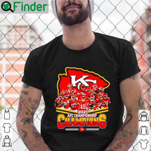 Kansas City Chiefs 2021 AFC championship Champions signatures shirt