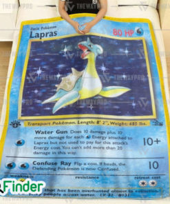 Lapras Holo 1st Edition Pokemon Trading Card Fleece Blanket 2