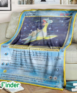 Lapras Holo 1st Edition Pokemon Trading Card Fleece Blanket