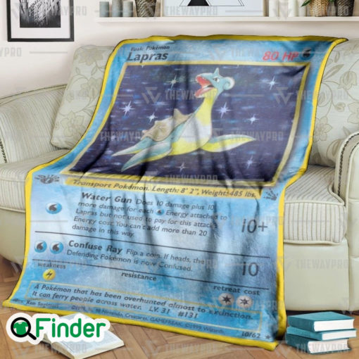 Lapras Holo 1st Edition Pokemon Trading Card Fleece Blanket