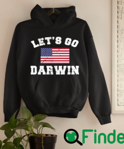 Lets Go Darwin Vintage US Flag Hoodie