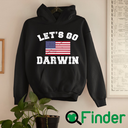 Lets Go Darwin Vintage US Flag Hoodie