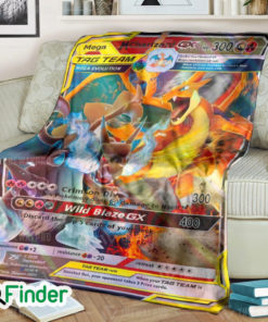 Mega Charizard Pokemon Trading Card Fleece Blanket