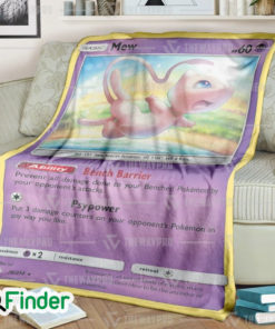 Mew Pokemon Trading Card Fleece Blanket