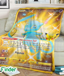 Mew Shiny Pokemon Trading Card Fleece Blanket