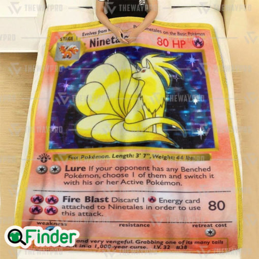 Ninetales Holo 1st Edition Pokemon Trading Card Fleece Blanket 1