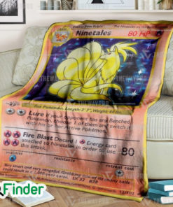 Ninetales Holo 1st Edition Pokemon Trading Card Fleece Blanket