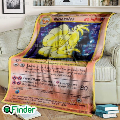 Ninetales Holo 1st Edition Pokemon Trading Card Fleece Blanket