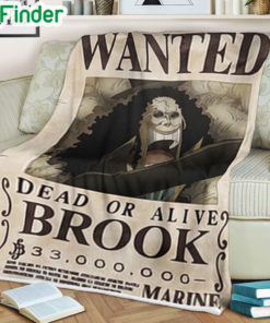 One piece Brook Alive Bounty Wanted soft blanket