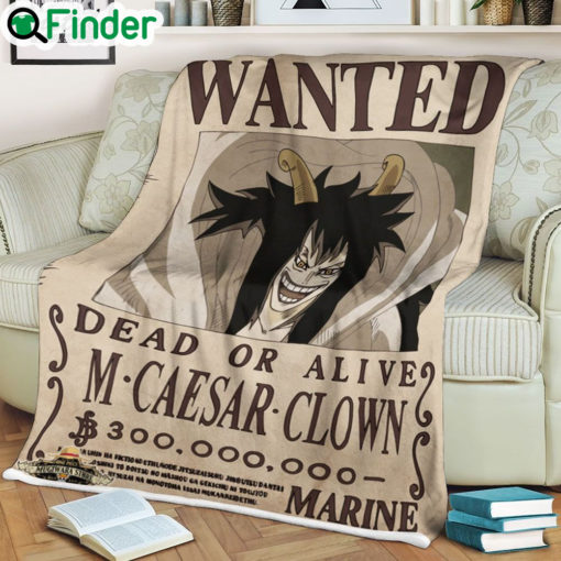 One piece Caesar Clown Bounty wanted soft blanket