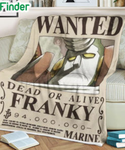 One piece Cyborg Franky 27S Wanted soft blanket