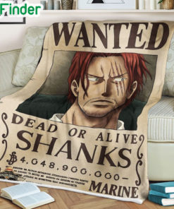 One piece Shanks wanted soft blanket