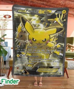 Pikachu EX Promos Pokemon Trading Card Fleece Blanket 2