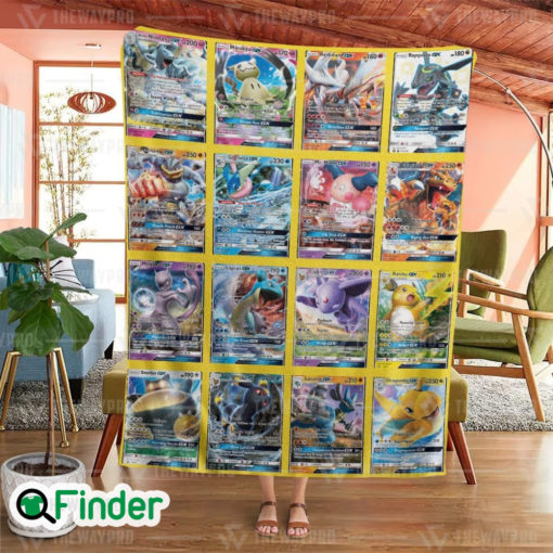 Pokemon GX 2 Cards Version 3 Pokemon Trading Card Fleece Blanket 1