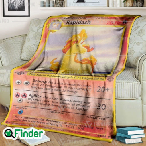 Rapidash 1st Edition Trading Card Fleece Blanket