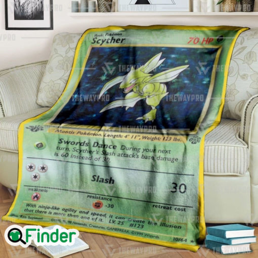 Scyther Holo 1st Edition Pokemon Trading Card Fleece Blanket