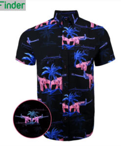 Second Amendment Miami Vice Themed Hawaiian Shirt