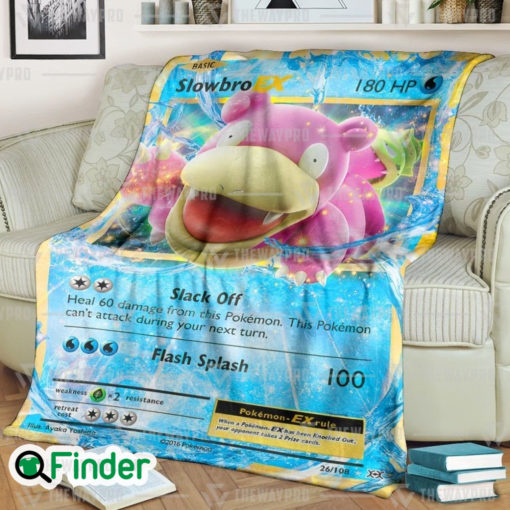 Slowbro EX Pokemon Trading Card Fleece Blanket